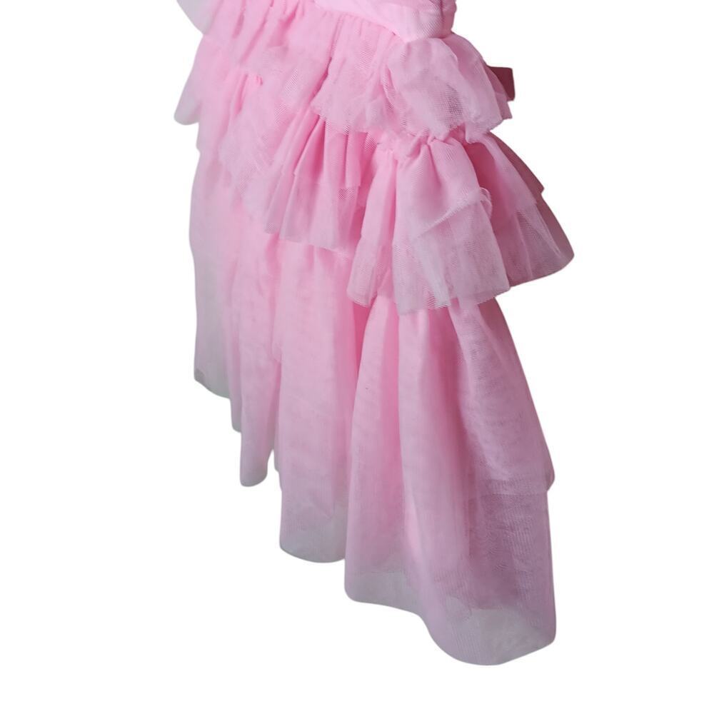 New without Tags Lulus Pink Tulle Pleated Sleeveless Tiered Mini Dress SZ XS - Picture 15 of 16